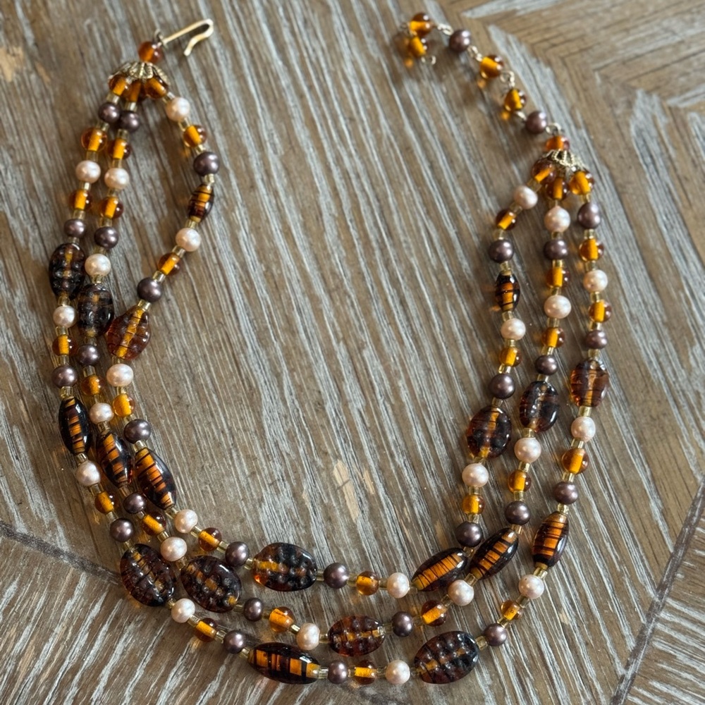 Vintage Multi-Strand Beaded Necklace